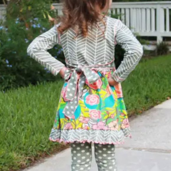 Herringbone Floral Dress & Leggings Outfit - Picture 8 of 11
